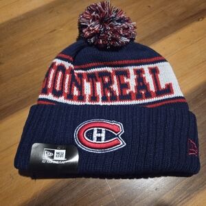 New Era Montreal Canadians Navy Knit Beanie with Pom